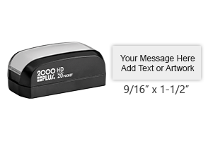 Add 3 lines of text to this 9/16" x 1-1/2" quick drying pocket stamp in one of 3 ink colors! Long-lasting impressions. Orders over $45 ship free!