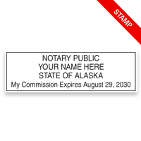 Top quality self-inking Alaska notary stamp meets all state specifications, is fully customizable w/ 9 mount options. Free shipping on orders over $75!