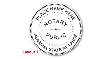 This notary public stamp for the state of Alabama adheres to state regulations and provides top quality impressions. Orders over $45 ship free!