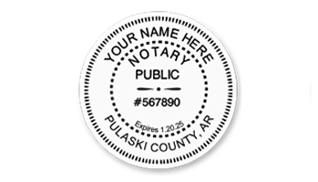 This notary public stamp for the state of Arkansas adheres to state regulations and provides top quality impressions. Orders over $45 ship free!