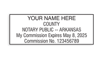 Top quality self-inking Arkansas notary stamp ships in 1-2 days. Meets all state requirements and is fully customizable. Free shipping on orders over $45!