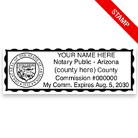 Top quality self-inking Arizona notary stamp ships in 1-2 days. Meets all state requirements. Fully customizable. Free shipping on orders over $75!