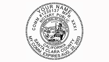 This notary stamp for the state of California adheres to state regulations & provides quality impressions on all 5 mount choices. Orders over $75 ship free!