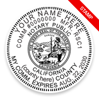 This notary stamp for the state of California adheres to state regulations & provides quality impressions on all 5 mount choices. Orders over $75 ship free!