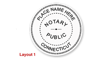 This notary public stamp for the state of Connecticut adheres to state regulations and provides top quality impressions. Orders over $60 ship free!