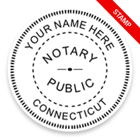 This notary public stamp for the state of Connecticut adheres to state regulations and provides top quality impressions. Orders over $75 ship free!