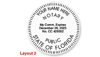 This notary public stamp for the state of Florida adheres to state regulations and provides top quality impressions. Orders over $60 ship free!