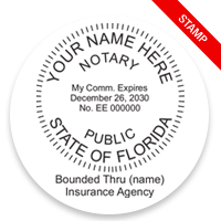 This notary public stamp for the state of Florida adheres to state regulations and provides top quality impressions. Orders over $75 ship free!