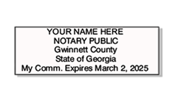 Top quality self-inking Georgia notary stamp ships in 1-2 days. Meets all state specifications and requirements. Free shipping on orders over $60!