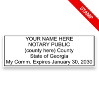 Top quality self-inking Georgia notary stamp ships in 1-2 days. Meets all state specifications and requirements. Free shipping on orders over $75!