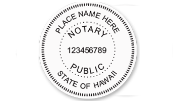 This notary public stamp for the state of Hawaii adheres to state regulations and provides top quality impressions. Orders over $45 ship free!