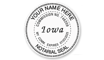 This notary public stamp for the state of Iowa adheres to state regulations and provides top quality impressions. Fast & free shipping on orders $60 and over!