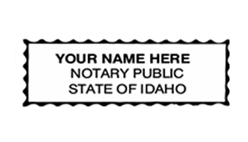 Top quality self-inking Idaho notary stamp ships in 1-2 days. Meets all state specifications and requirements. Free shipping on orders over $45!