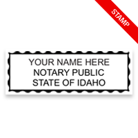 Top quality self-inking Idaho notary stamp ships in 1-2 days. Meets all state specifications and requirements. Free shipping on orders over $75!