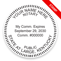 This notary public stamp for the state of Kentucky adheres to state regulations and provides top quality impressions. Orders over $75 ship free!