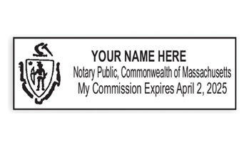 Massachusetts notary stamps meet all state specifications, are fully customizable and available on 6 mounts. Fat and free shipping on orders over $45!