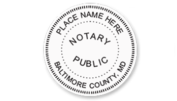 This notary public stamp for the state of Maryland adheres to state regulations and provides top quality impressions. Orders over $45 ship free!