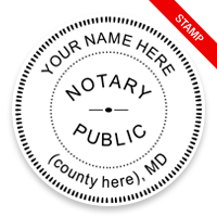 This notary public stamp for the state of Maryland adheres to state regulations and provides top quality impressions. Orders over $75 ship free!