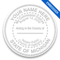 This notary public embosser for the state of Michigan meets state requirements and provides top quality embossed impressions. Orders over $75 ship free!