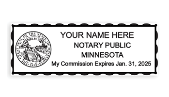 Minnesota notary stamps ship in 1-2 days, meet all state specifications, are fully customizable and available on 5 mounts. Free shipping on orders over $45!