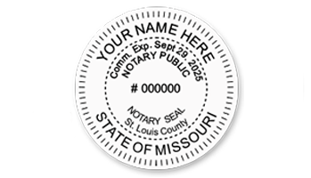 This notary public stamp for the state of Missouri adheres to state regulations and provides top quality impressions. Orders over $60 ship free!