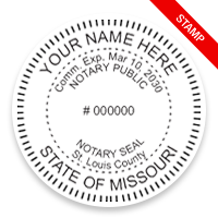 This notary public stamp for the state of Missouri adheres to state regulations and provides top quality impressions. Orders over $75 ship free!