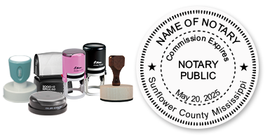 This notary public stamp for the state of Mississippi adheres to state regulations and provides top quality impressions. Orders over $45 ship free!