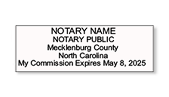 Top quality North Carolina notary stamp ships in 1-2 days, meets all state requirements and is available on 5 mount choices. Free shipping on orders over $60!