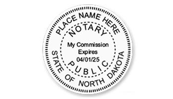 This notary public stamp for the state of North Dakota adheres to state regulations and provides top quality impressions. Orders over $75 ship free!