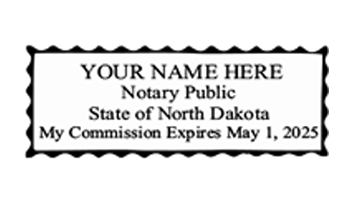 Top quality North Dakota notary stamp ships in 1-2 days, meets all state requirements and is available on 5 mount choices. Free shipping on orders over $45!