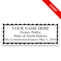 Top quality North Dakota notary stamp ships in 1-2 days, meets all state requirements and is available on 5 mount choices. Free shipping on orders over $75!