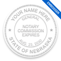 This notary public embosser for the state of Nebraska adheres to state regulations and provides top quality embossed impressions. Orders over $75 ship free!