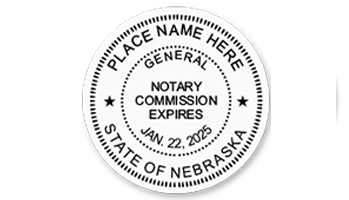 This notary public stamp for the state of Nebraska adheres to state regulations and provides top quality impressions. Orders over $45 ship free!
