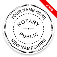 This notary public stamp for the state of New Hampshire adheres to state regulations and provides top quality impressions. Orders over $75 ship free!