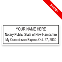 Top quality New Hampshire notary stamp ships in 1-2 days, meets all state requirements and is available on 9 mount choices. Free shipping on orders over $75!