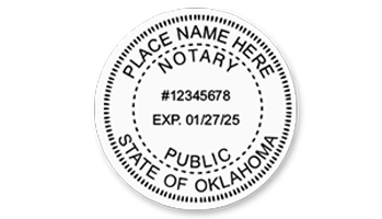 This notary public stamp for the state of Oklahoma adheres to state regulations and provides top quality impressions. Orders over $45 ship free!