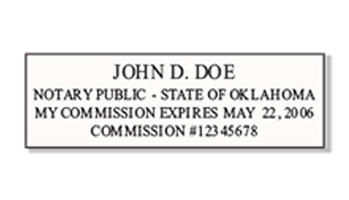 This top quality Oklahoma notary stamp ships in 1-2 days, meets all state requirements and is available on 9 mount choices. Free shipping on orders over $45!