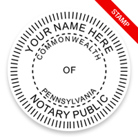 This notary public stamp for the state of Pennsylvania adheres to state regulations and provides top quality impressions. Orders over $75 ship free!