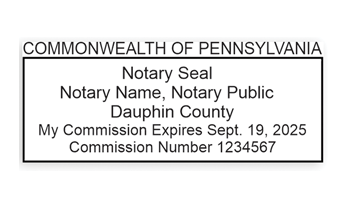 Top quality Pennsylvania notary stamp ships in 1-2 days, meets all state requirements & is available on 5 mount choices. Free shipping on orders over $60!