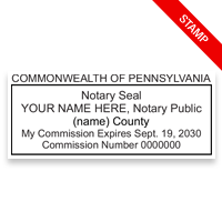 Top quality Pennsylvania notary stamp ships in 1-2 days, meets all state requirements & is available on 5 mount choices. Free shipping on orders over $75!