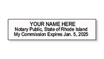 Top quality Rhode Island notary stamp ships in 1-2 days, meets all state requirements and is available on 9 mount choices. Free shipping on orders over $60!