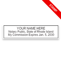 Top quality Rhode Island notary stamp ships in 1-2 days, meets all state requirements and is available on 9 mount choices. Free shipping on orders over $75!