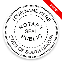 This notary public stamp for the state of South Dakota adheres to state regulations and provides top quality impressions. Orders over $75 ship free!