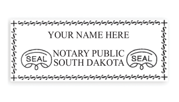 Top quality South Dakota notary stamp ships in 1-2 days, meets all state requirements and is available on 5 mount choices. Free shipping on orders over $45!