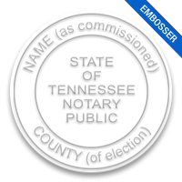 Select from 7 round seal embossers for Tennessee Notaries. Customize with your name and county. Fast and free shipping on orders $75 and over!