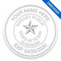 This notary public embosser for the state of Texas meets state regulations and provides top quality embossed impressions. Orders over $75 ship free!