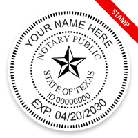 This notary public stamp for the state of Texas adheres to state regulations and provides top quality impressions. Orders over $75 ship free!