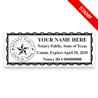 Top quality Texas notary stamp ships in 1-2 days, meets all state requirements and is available on 5 mount choices. Free shipping on orders over $75!