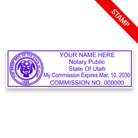 This top quality Utah notary stamp ships in 1-2 days, meets all state requirements and is available on 5 mount choices. Free shipping on orders over $75!