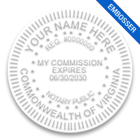 This notary public embosser for the state of Virginia meets state regulations and provides top quality embossed impressions. Orders over $75 ship free!